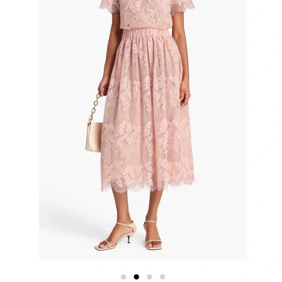 Zimmermann Women's Pink Lace Midi Skirt - Picture 2 of 2